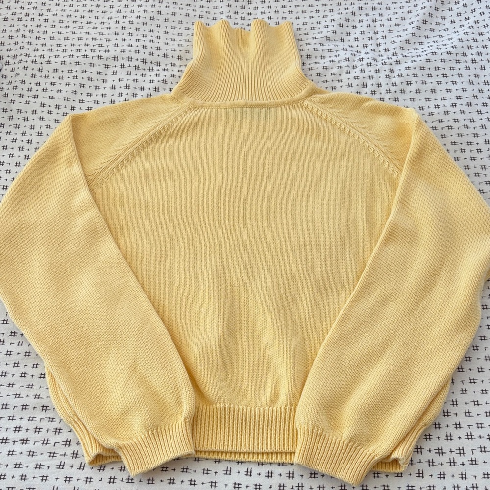 JEANNE PIERRE Yellow Turtleneck Sweater